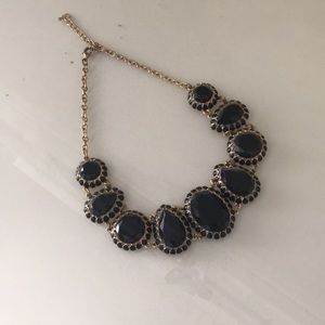 Gold and black bib necklace